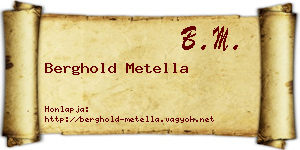 Berghold Metella névjegykártya